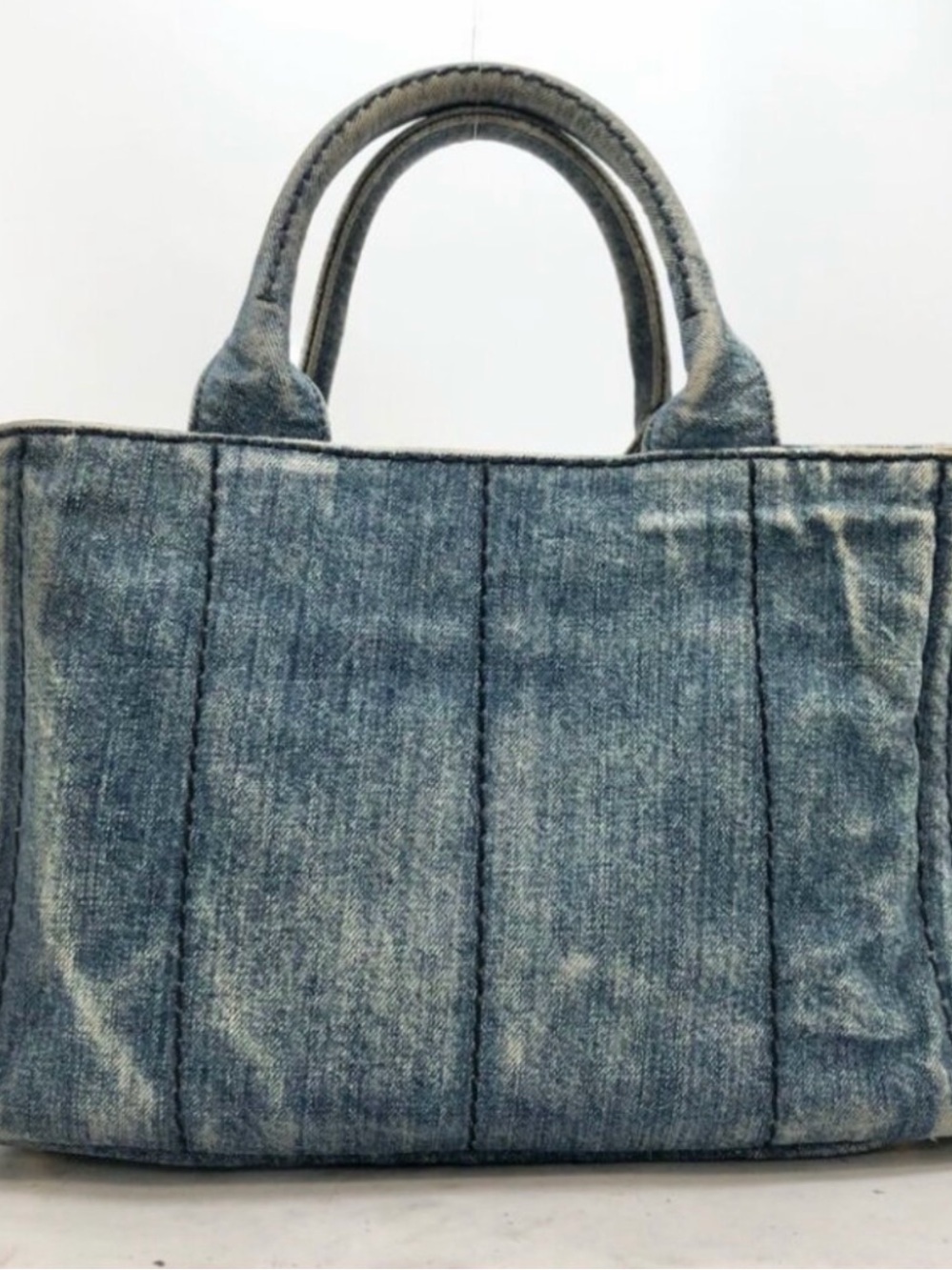 Prada Canapa Tote Vintage Denim Blue - Picture 2 of 15